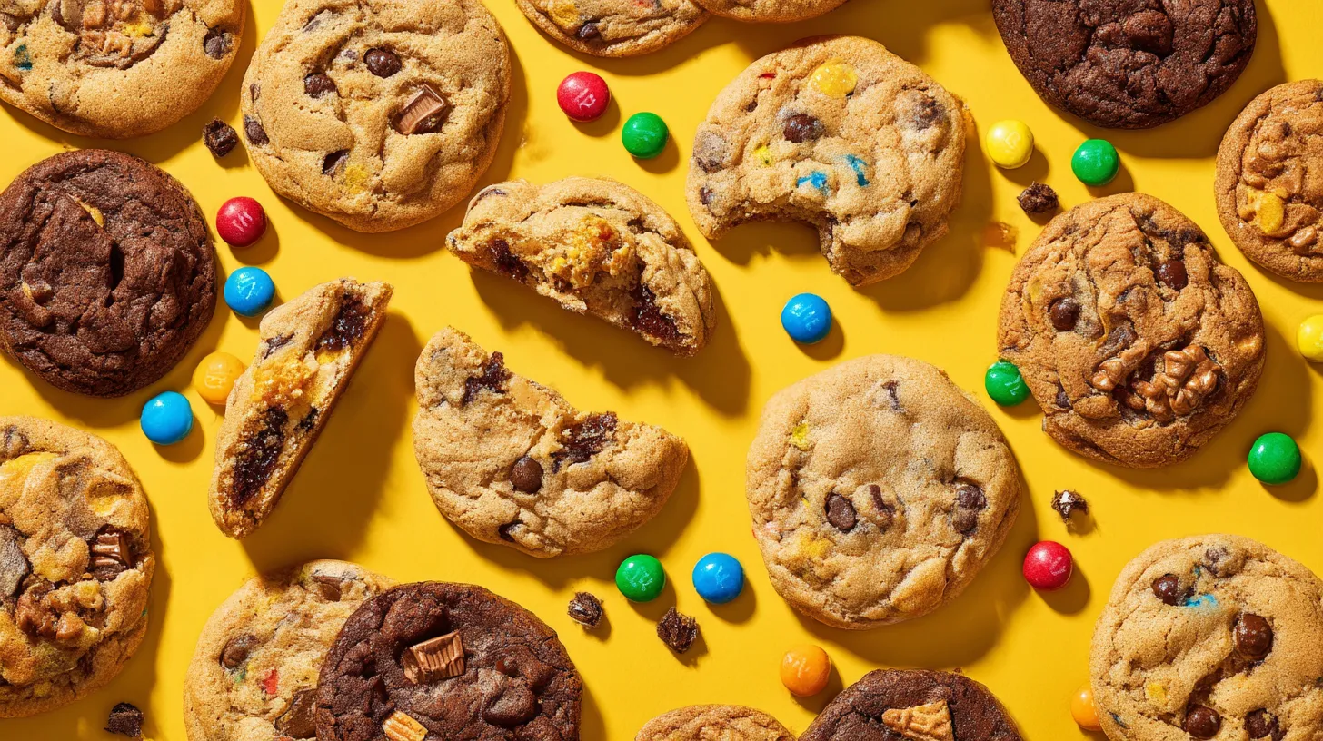 Assortiment de cookies vu de dessus